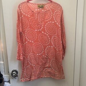 Elegant Coral Swirl Tunic